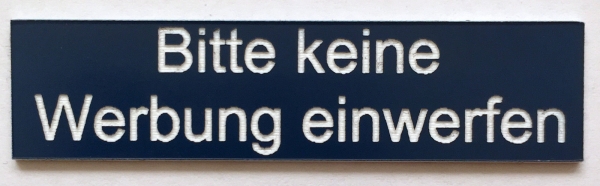 Bitte keine Werbung einwerfen 60 x 15 mm Schild